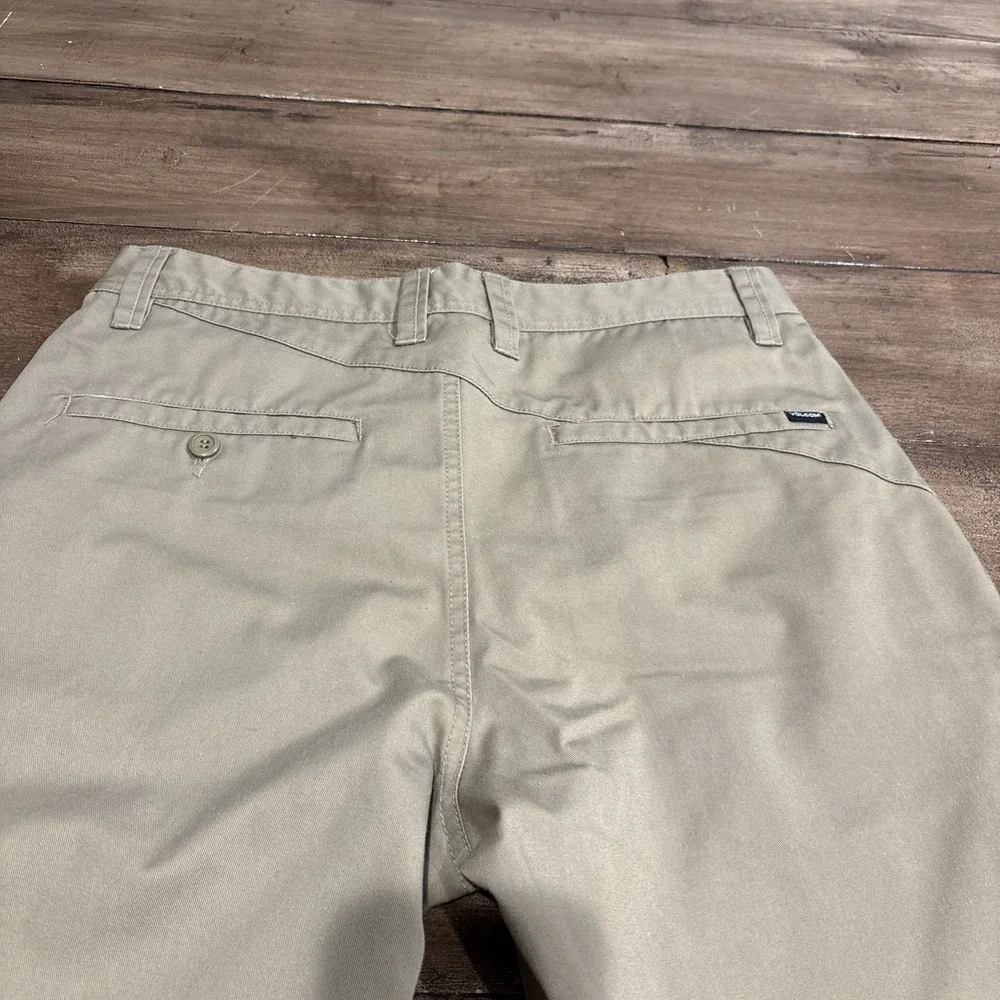 Volcom Vmonty Shorts Mens 31 Khaki Stretch Skateboard 10
